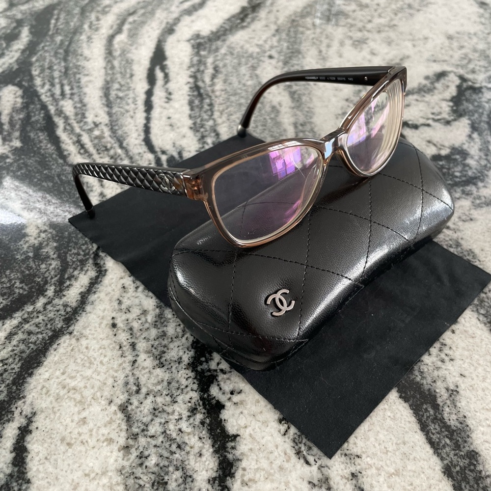 CHANEL Authentic Brown Women's Eyeglasses Frame with case